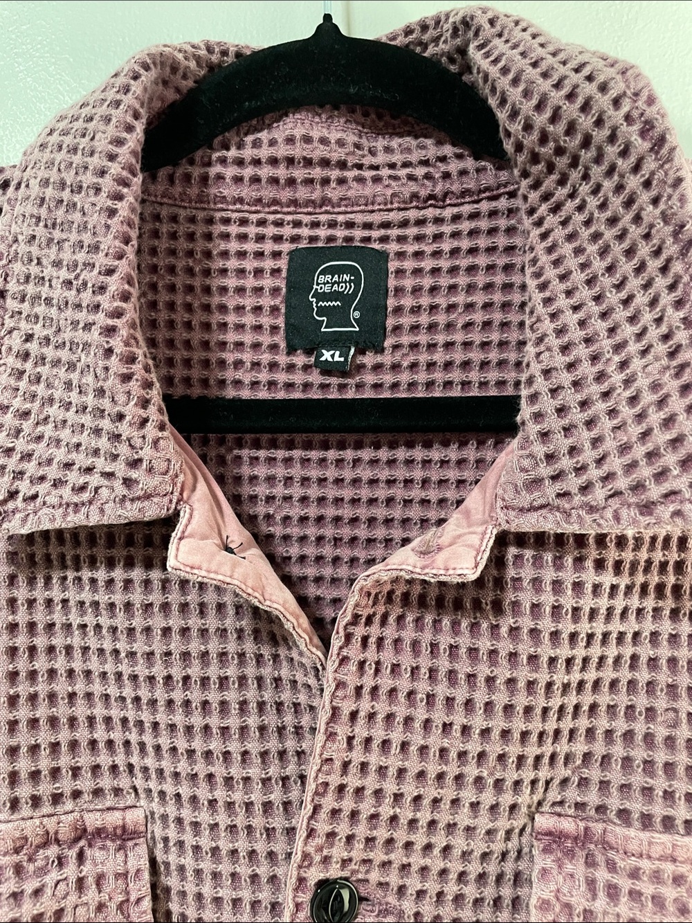 Brain Dead Waffle Button Front Shirt - Raspbery ($335) Unisex - Picture 14 of 16
